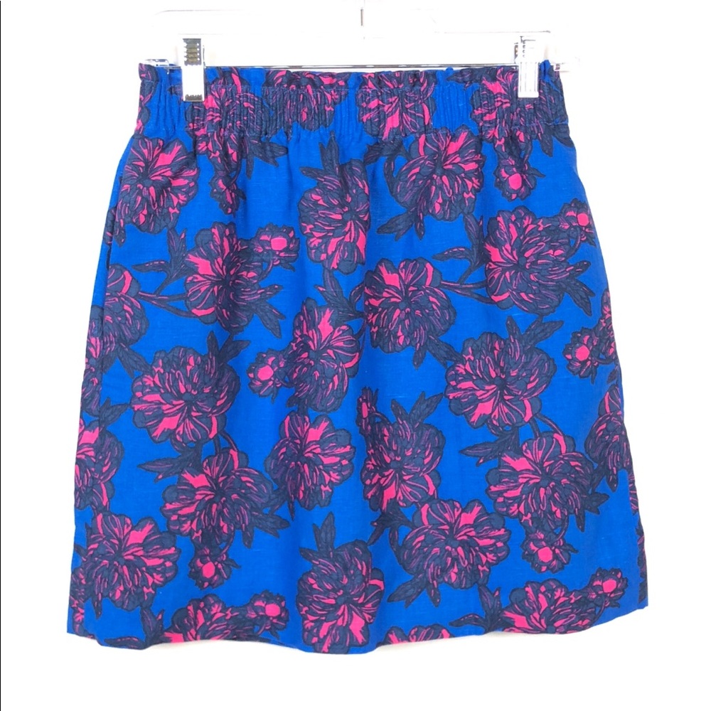 J Crew NWT Pink & Blue Flower Print Mini Skirt